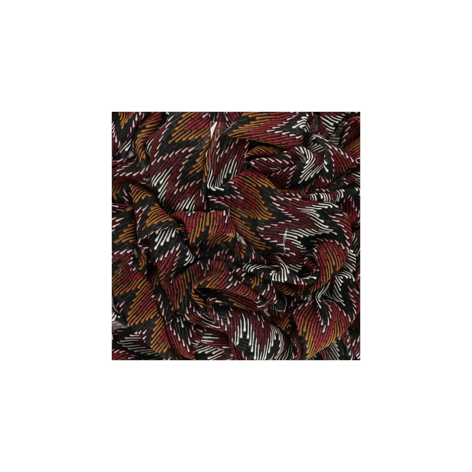 Coupon 100 cm x 140 cm Tissu Mousseline lurex Misso - noir