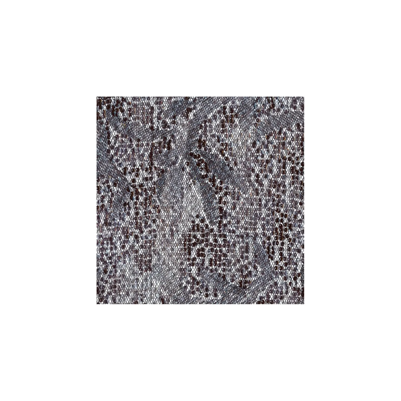Coupon 100 cm x 140 cm Tissu Paillettes sur tulle Ariel gris