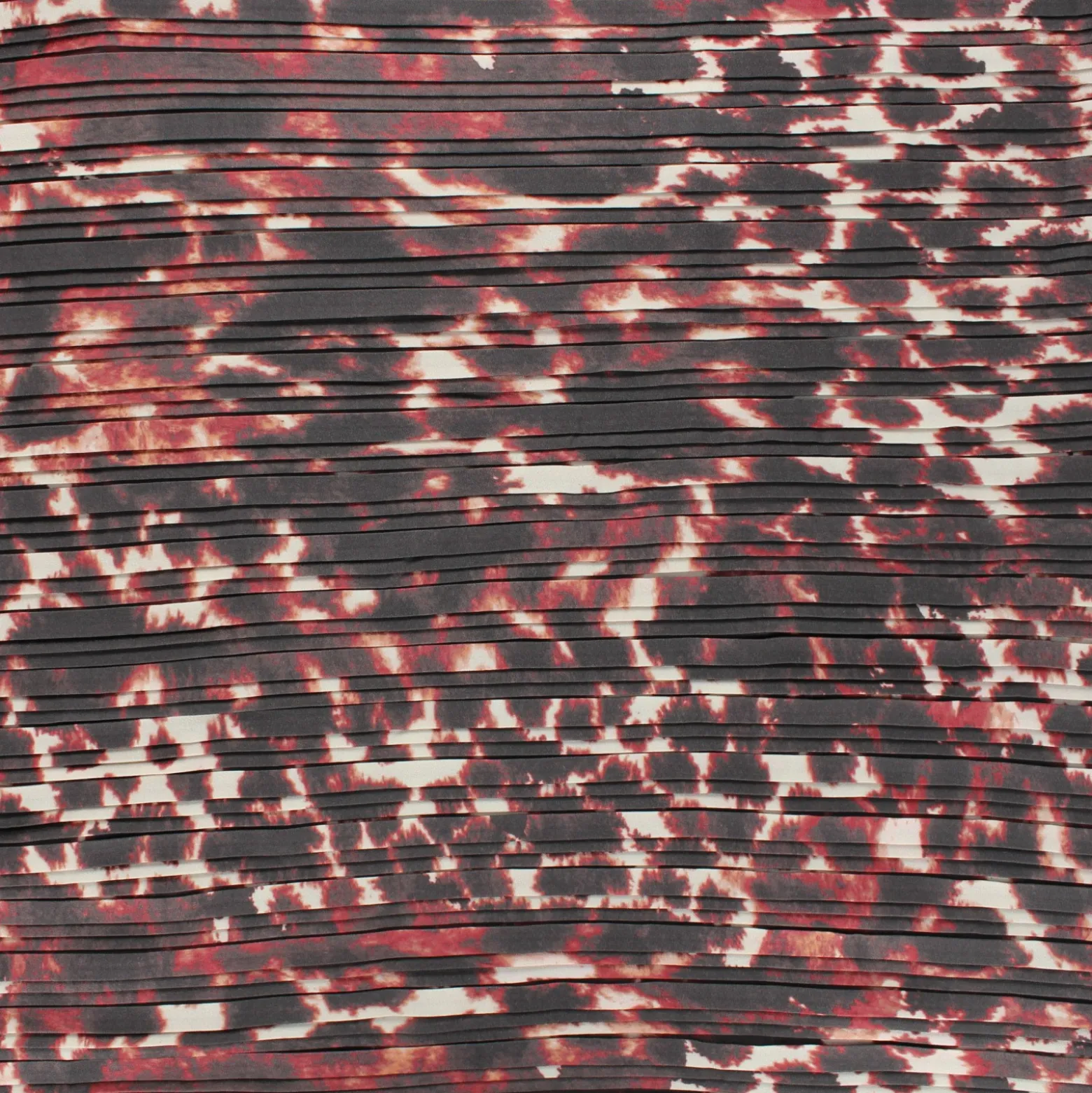 Coupon 50 cm x 140 cm Tissu polyester plissé Tatiana - rouge