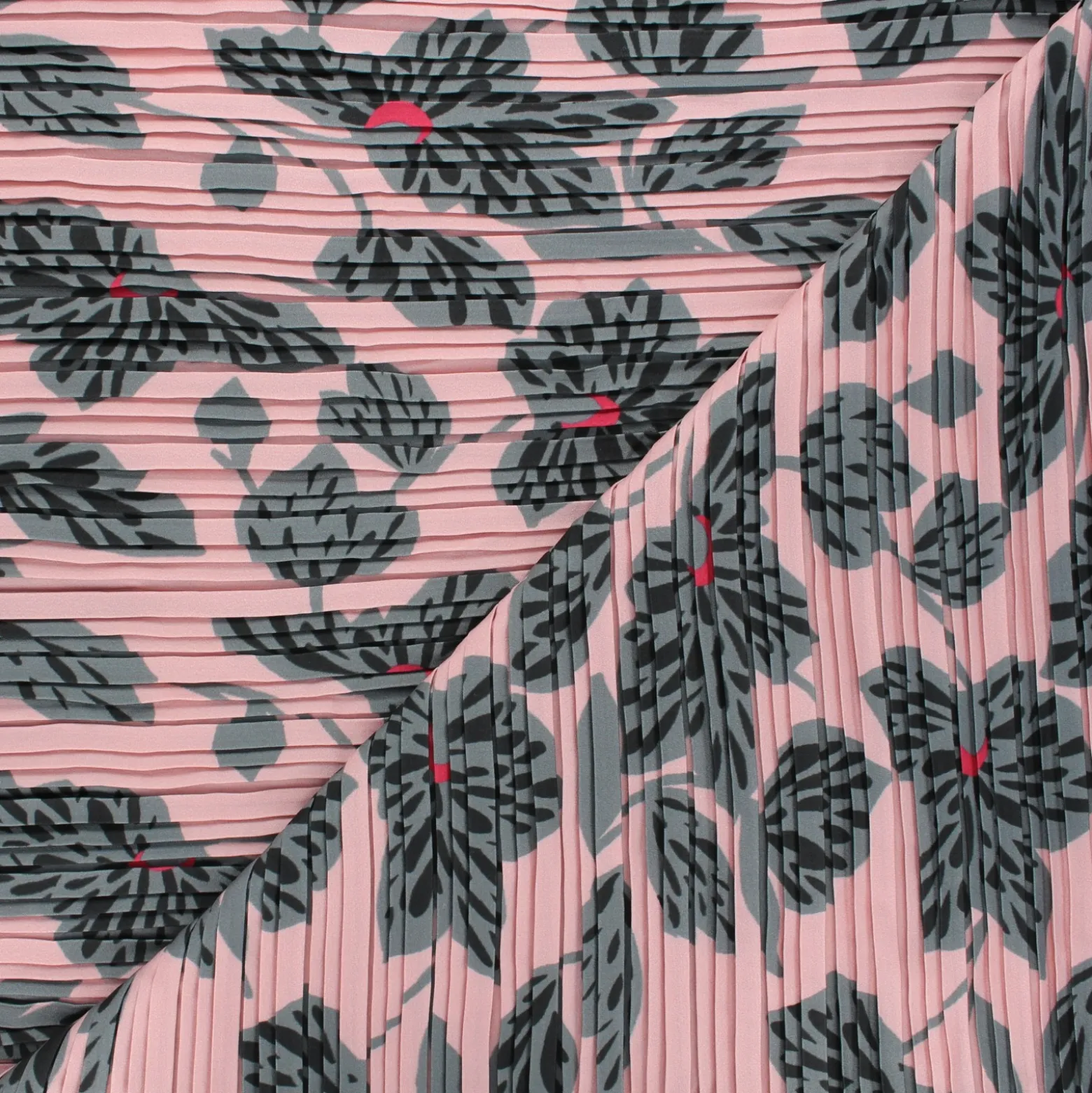 Coupon 40 cm x 140 cm Tissu polyester plissé Chantal - rose