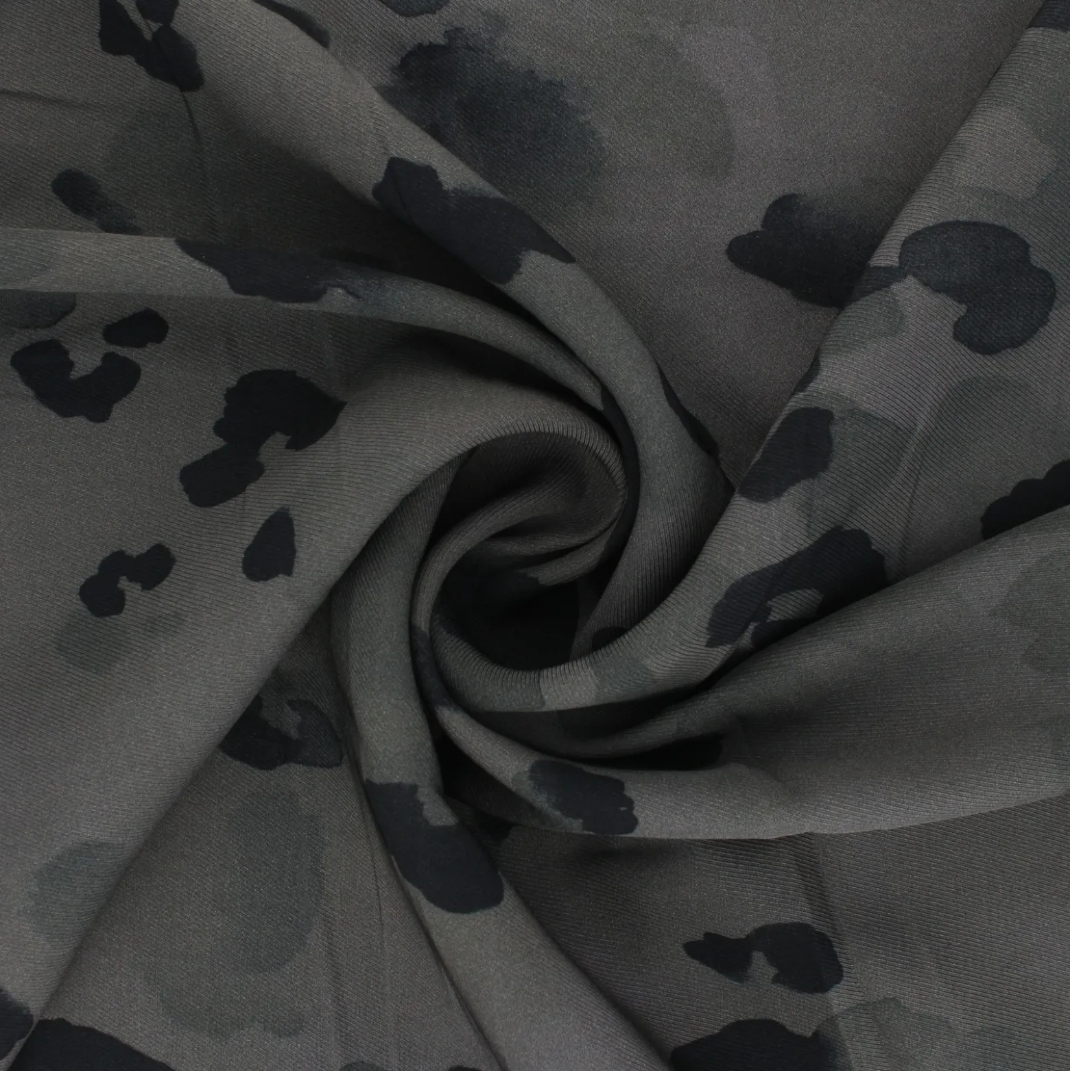 Coupon 100 cm x 145 cm Tissu sergé de viscose Ink stains - kaki foncé