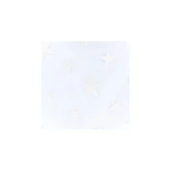 Coupon 100 cm x 140 cm Tissu tulle floqué haute qualité Stars - blanc