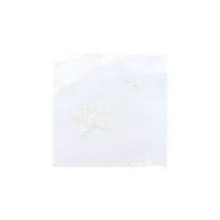 Coupon 100 cm x 140 cm Tissu tulle floqué haute qualité Stars - blanc