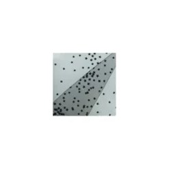 Coupon 100 cm x 135 cm Tissu tulle floqué haute qualité étoile - noir