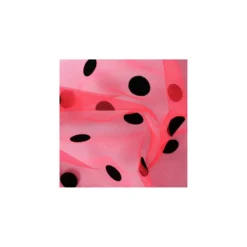 Coupon 100 cm x 140 cm Tulle Beauty point Floqué velours - rouge fluo