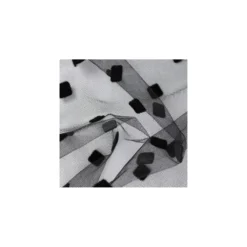 Coupon 100 cm X 140 cm Tulle Beauty square Floqué velours - noir