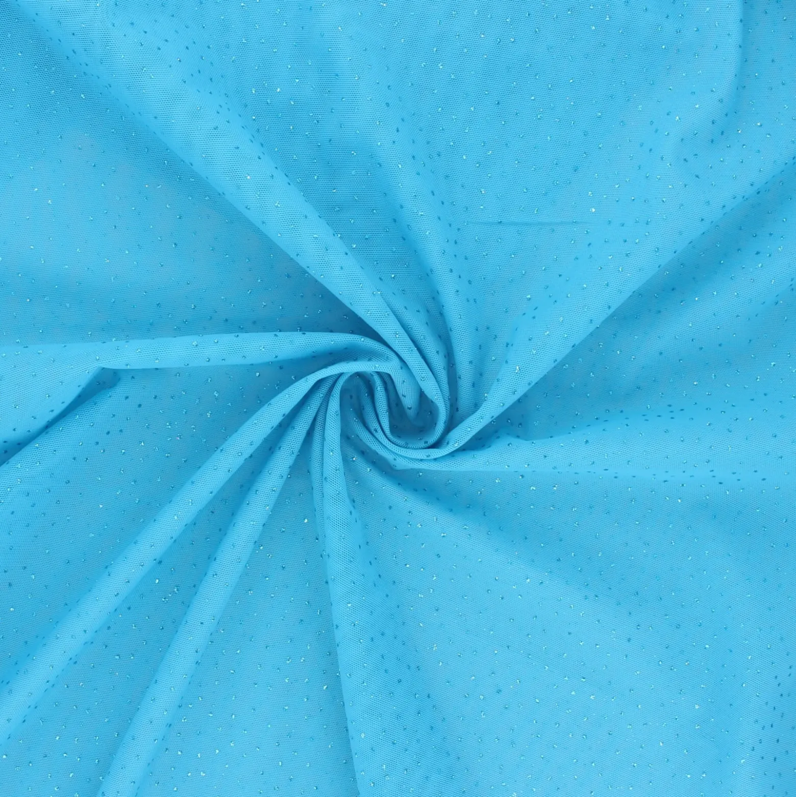 Coupon 100 cm x 150 cm Tulle élasthanne pailleté - bleu