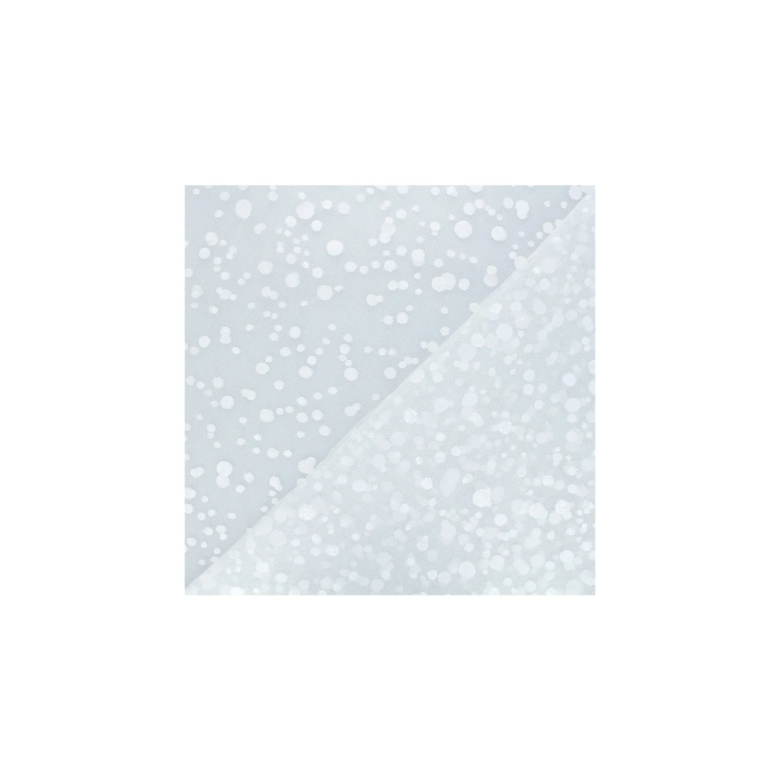 Coupon 150 cm x 140 cm Tulle pastilles paillettées blanc