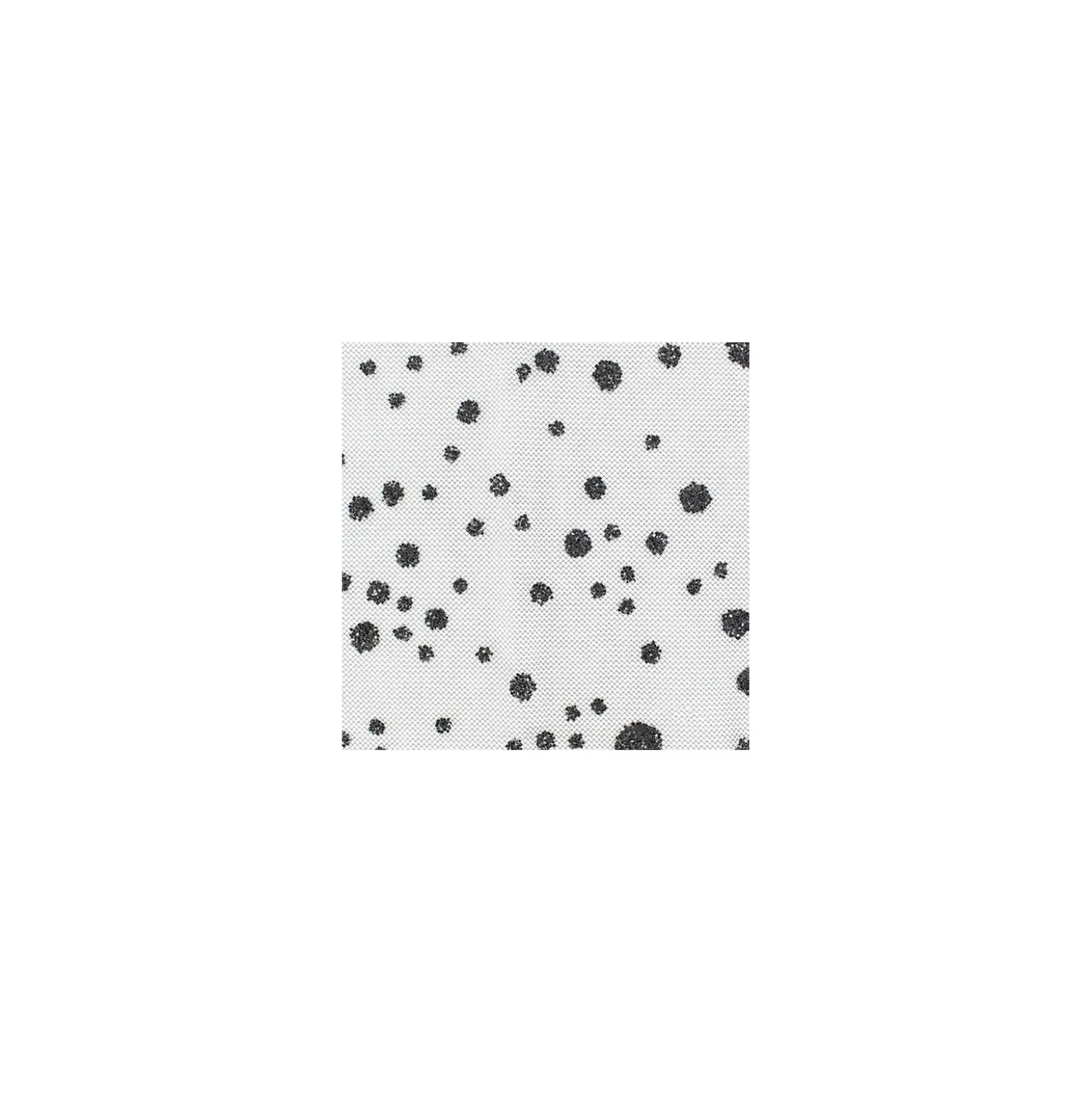 Coupon 100 cm x 140 cm Tulle pastilles paillettées noir
