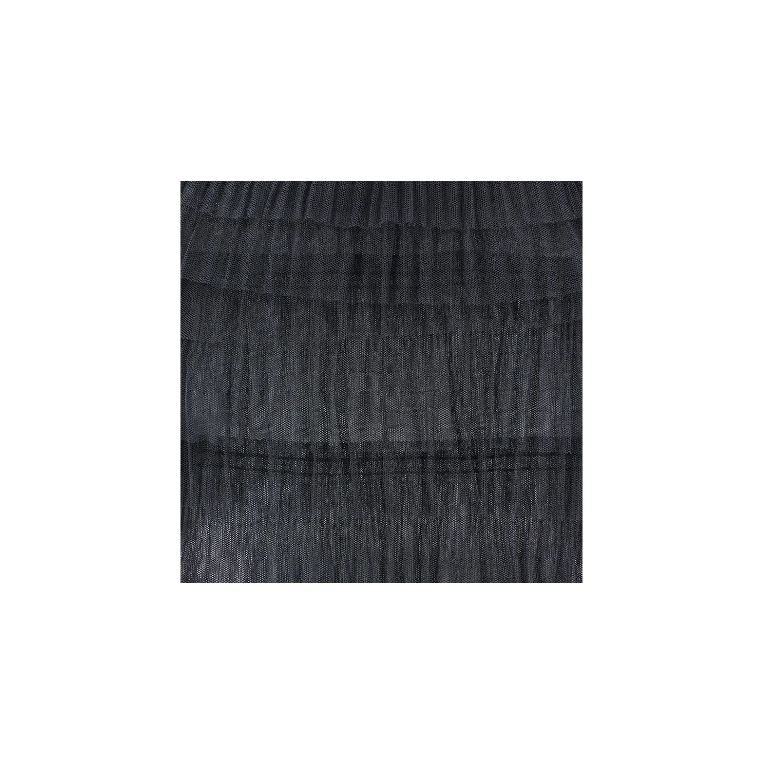 Coupon 100 cm x 100 cm tulle à volants cousus Molly - noir