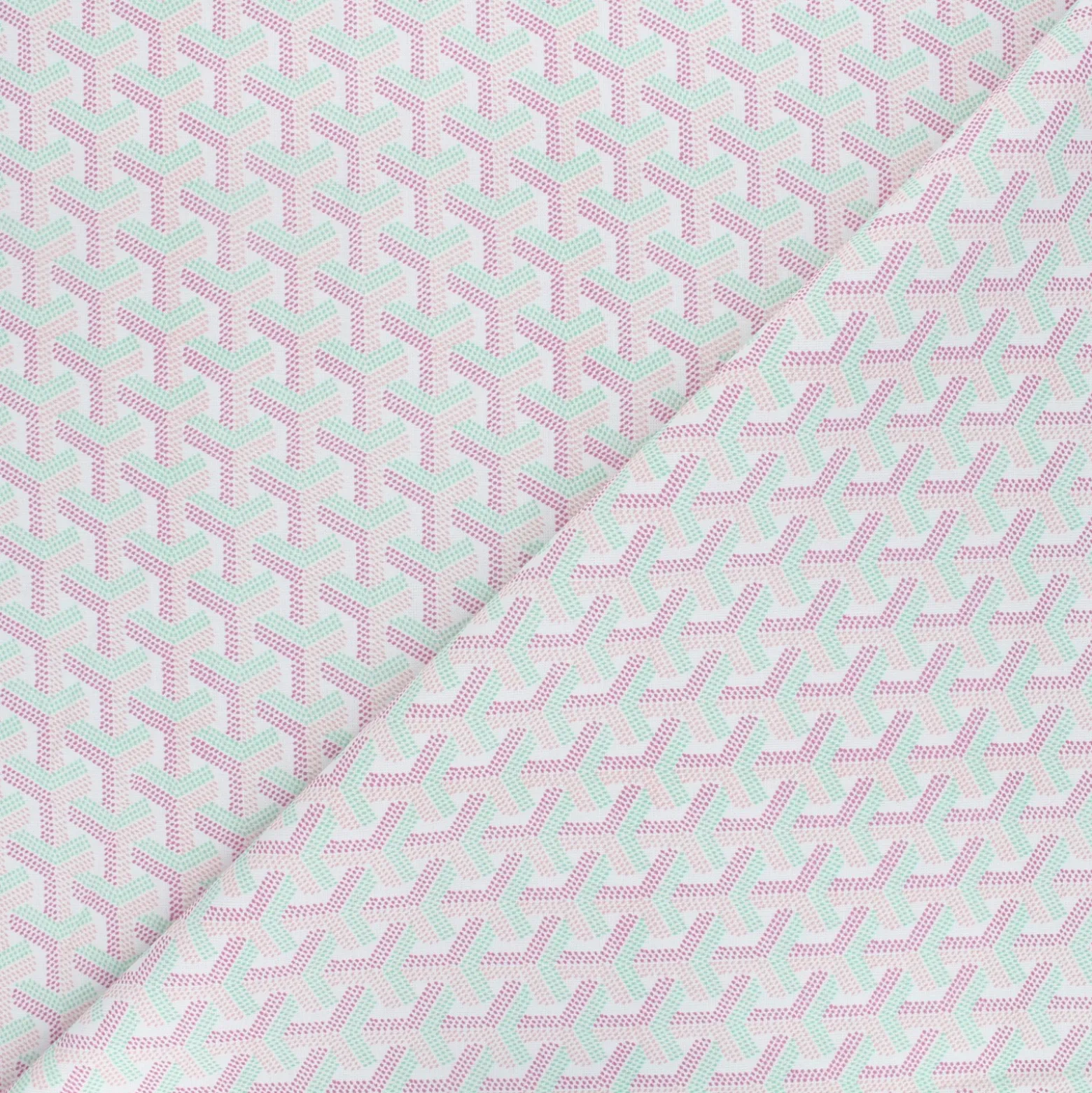 Coupon tissu coton cretonne graphique Phoenix - rose(50 cm x 150 cm)