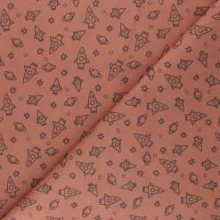 Coupon tissu coton cretonne Houston - rouille (50 cm x 140 cm)