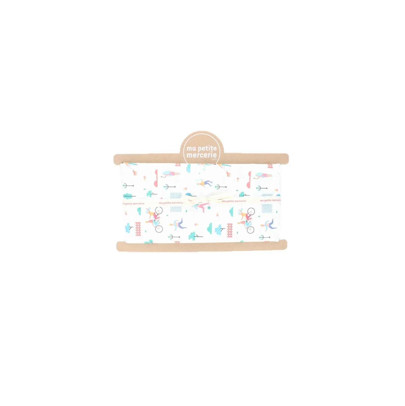 Coupon tissu coton cretonne Journée au parc - blanc (50 cm x 140 cm)