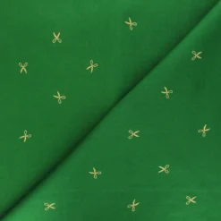 Coupon tissu coton Hoffman Fabrics Batiks Ciseaux - vert (50 cm x 110 cm)