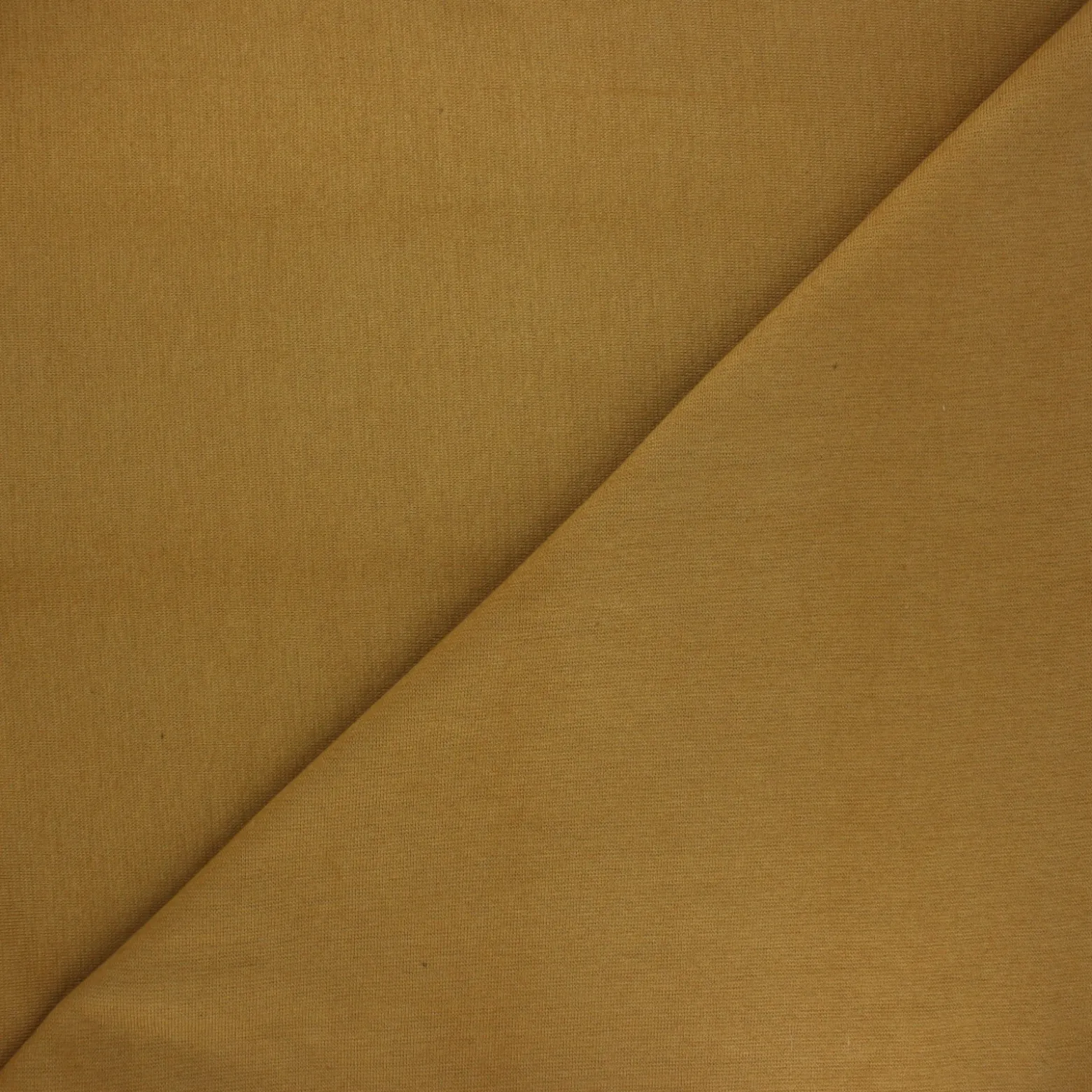 Coupon tissu sweat molletonné uni - ocre (95 cm x 150 cm)