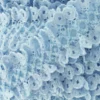 Dentelle froufrou sur ruban satin - bleu clair