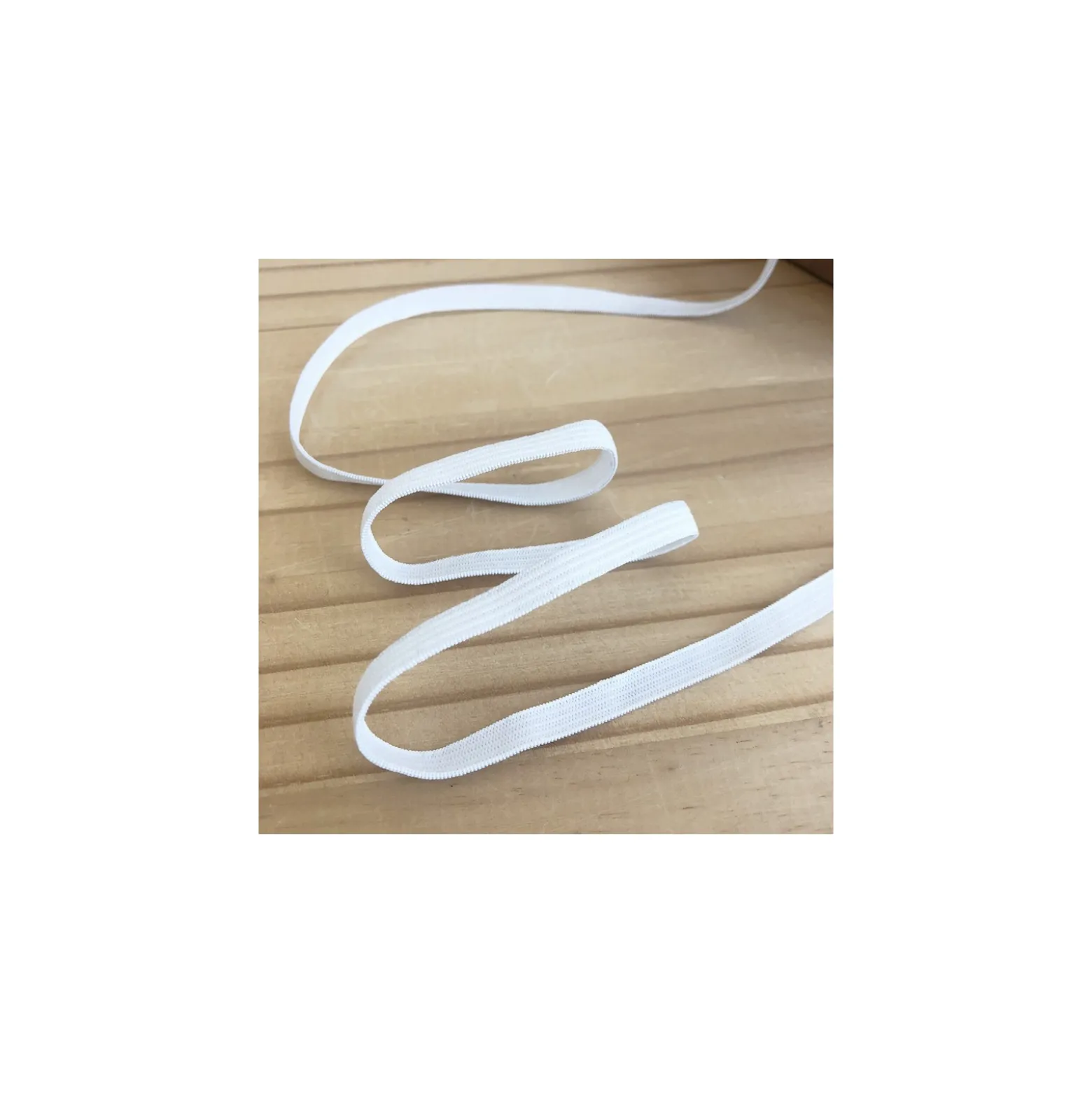 Elastique plat - blanc - bobine de 400m