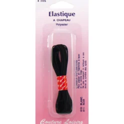 Elastique pour chapeau noir - long 4 m - Couture loisirs