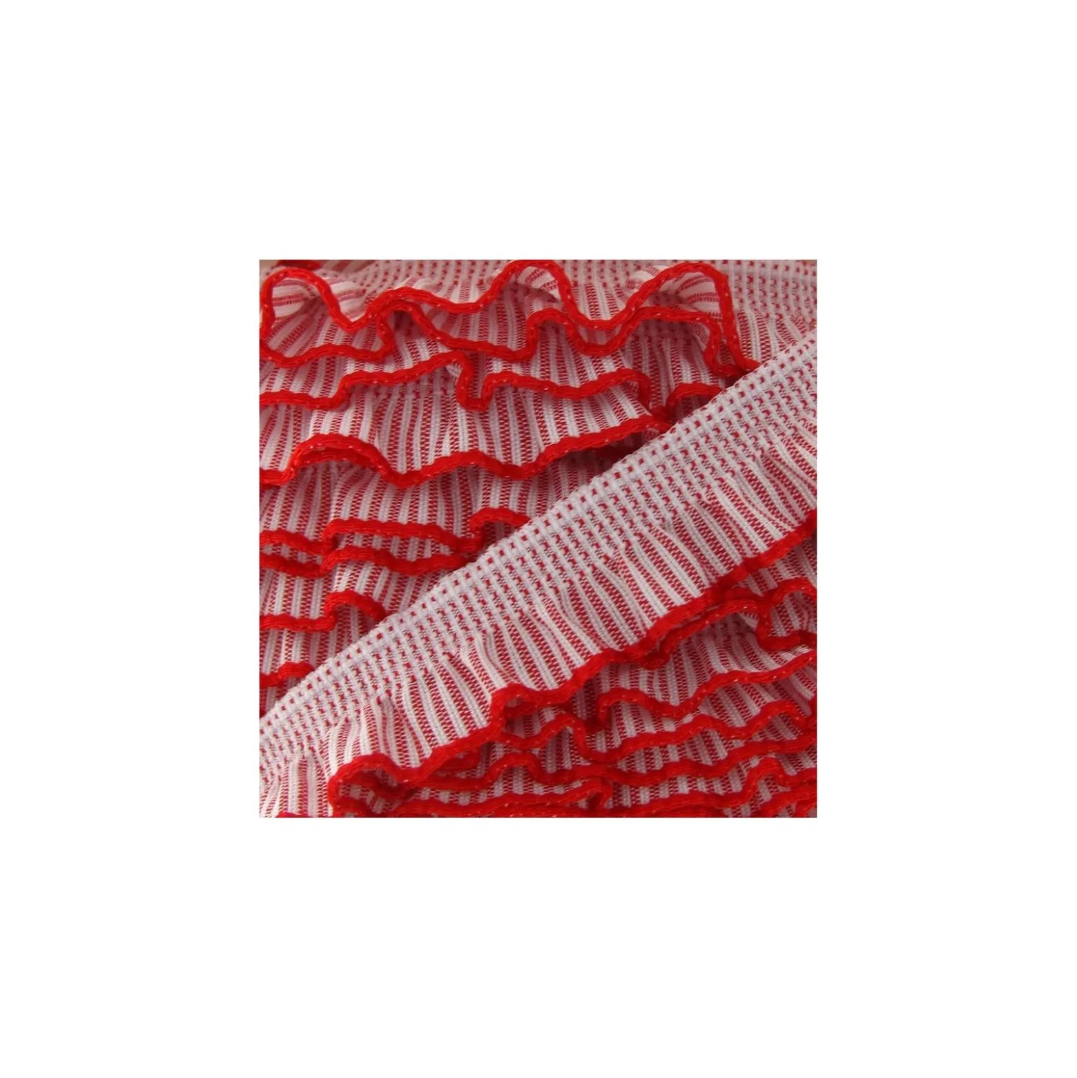 Elastique volant rayé rouge