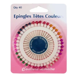Epingles têtes perles X40 - 38 mm x 0.62 mm - Couture loisirs