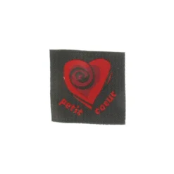 Etiquette "Petit coeur" gris-rouge