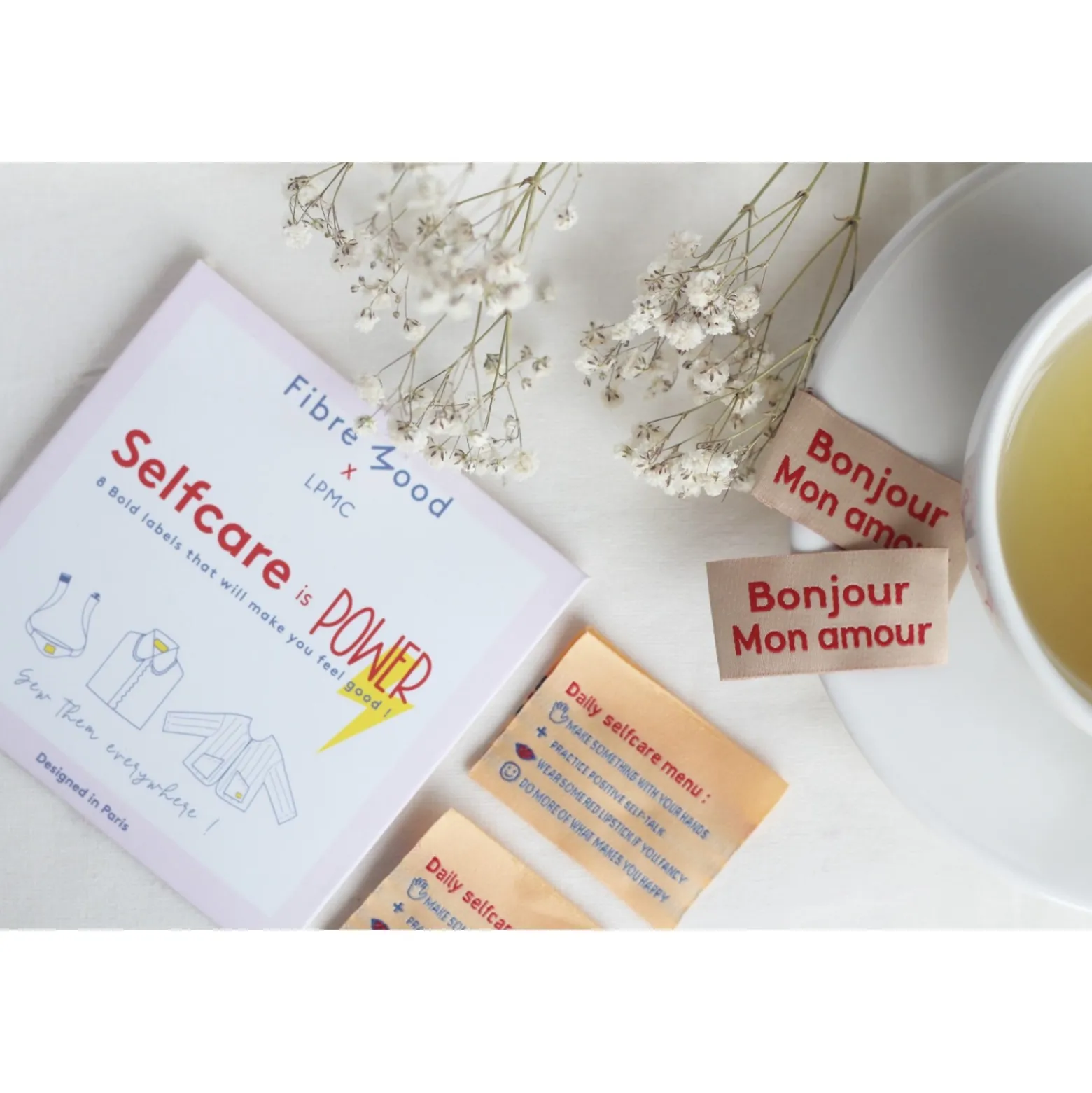 Etiquettes à coudre La Petite Maison Couture x Fibre Mood - Selfcare is Power (lot de 8)