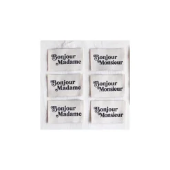 Etiquettes à coudre La Petite Maison Couture - Bonjour Mme, Mr (lot de 6)