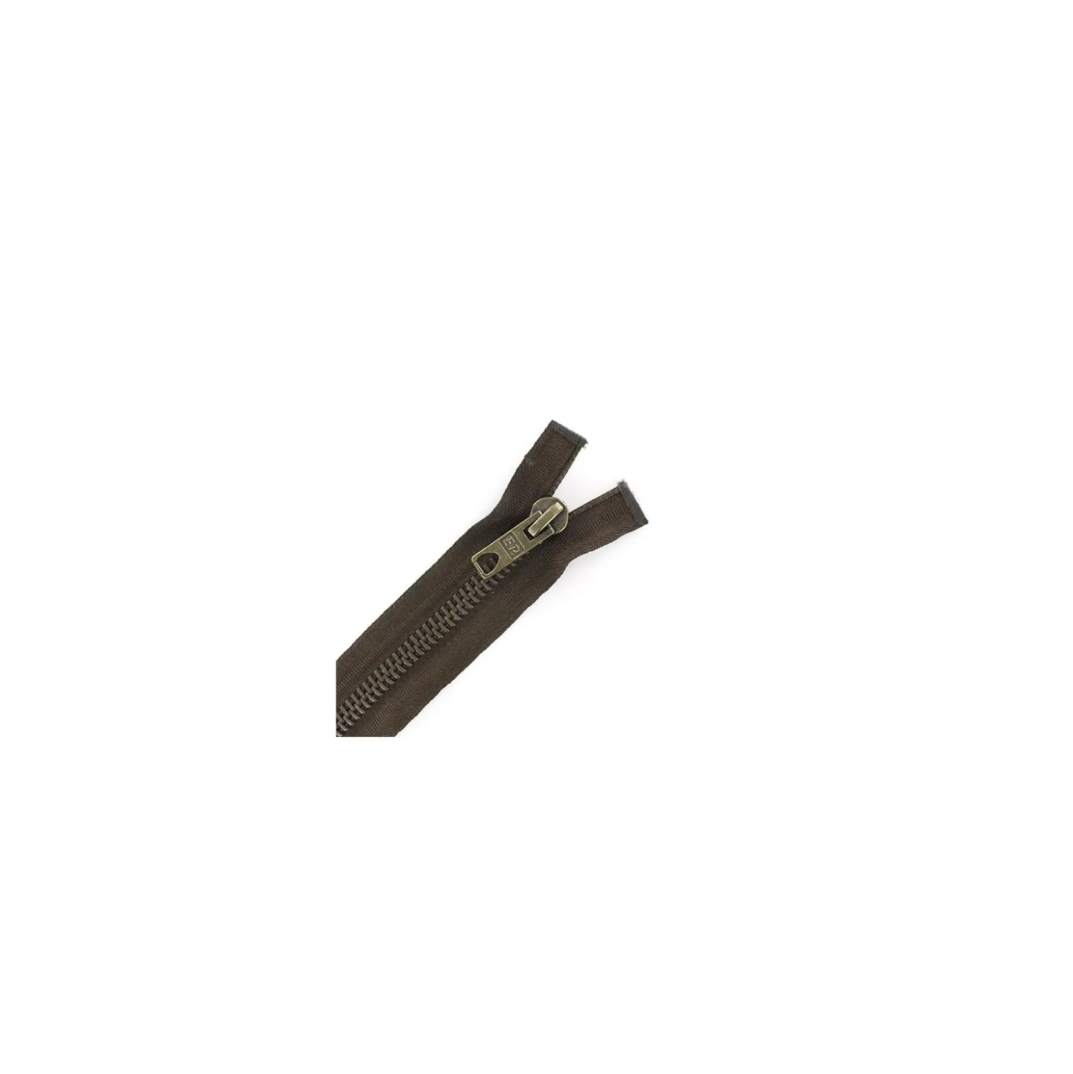 Fermeture Eclair® Motard laiton SEPARABLE brou de noix