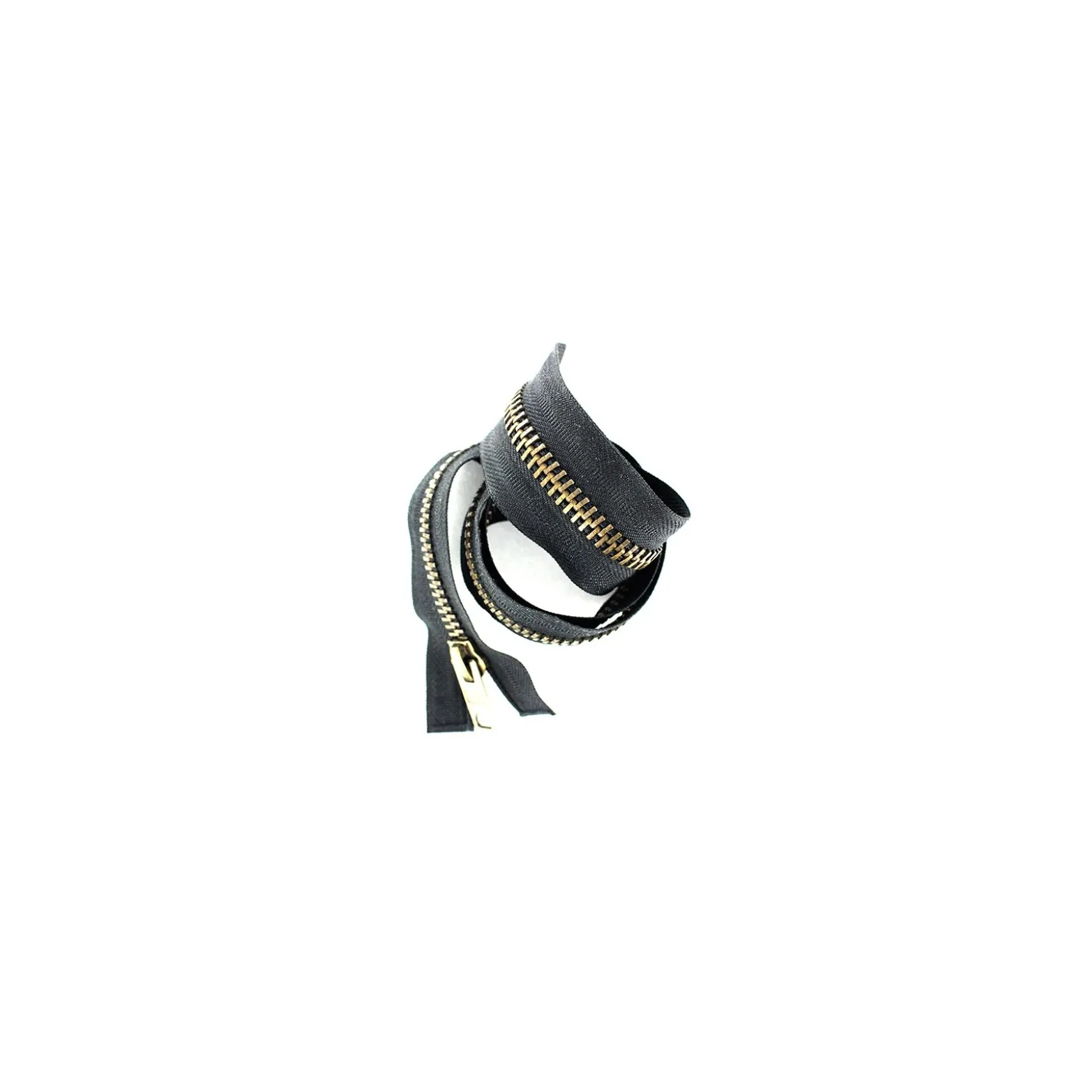 Fermeture Eclair® Motard laiton SEPARABLE noir