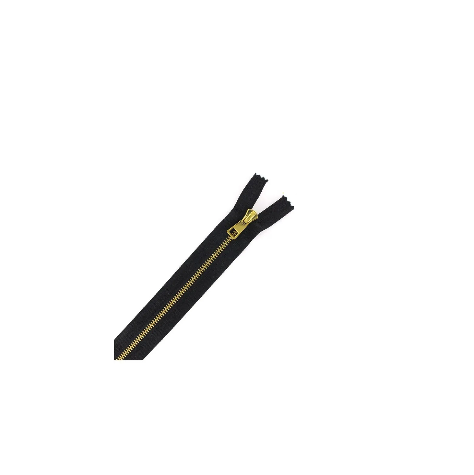 Fermeture Eclair-Plus® fine métal doré SEPARABLE noir - 6 mm