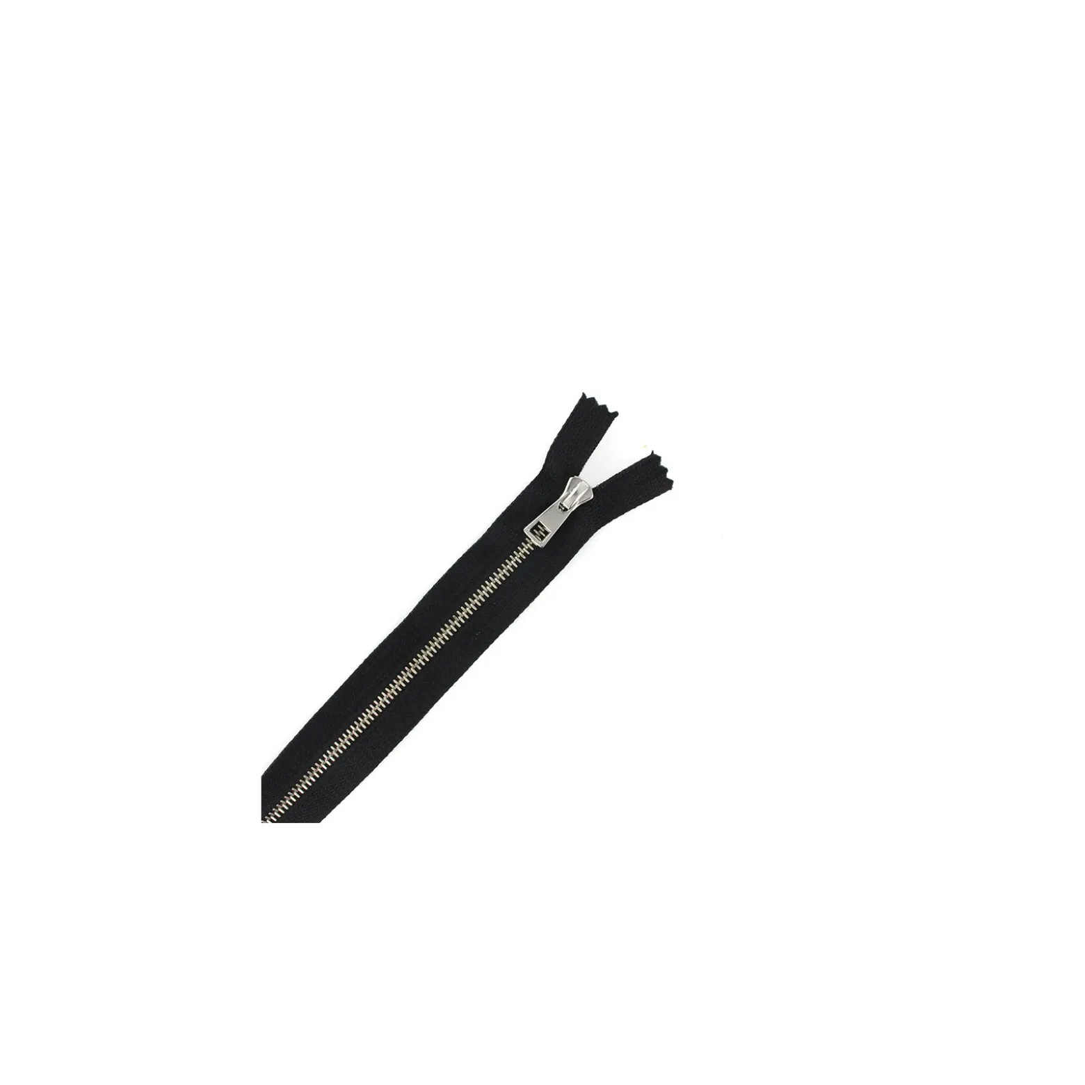 Fermeture Eclair-Plus® fine métal argent SEPARABLE noir - 6 mm