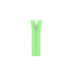 Fermeture à glissière alu non séparable fluo vert