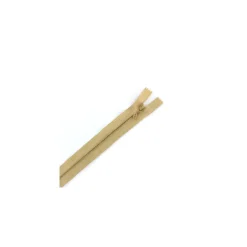 Fermeture à glissière fantaisie non séparable strass - mastic