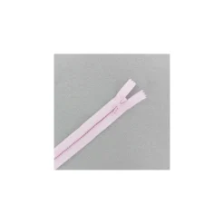 Fermeture à glissière fantaisie non séparable strass - rose dragée