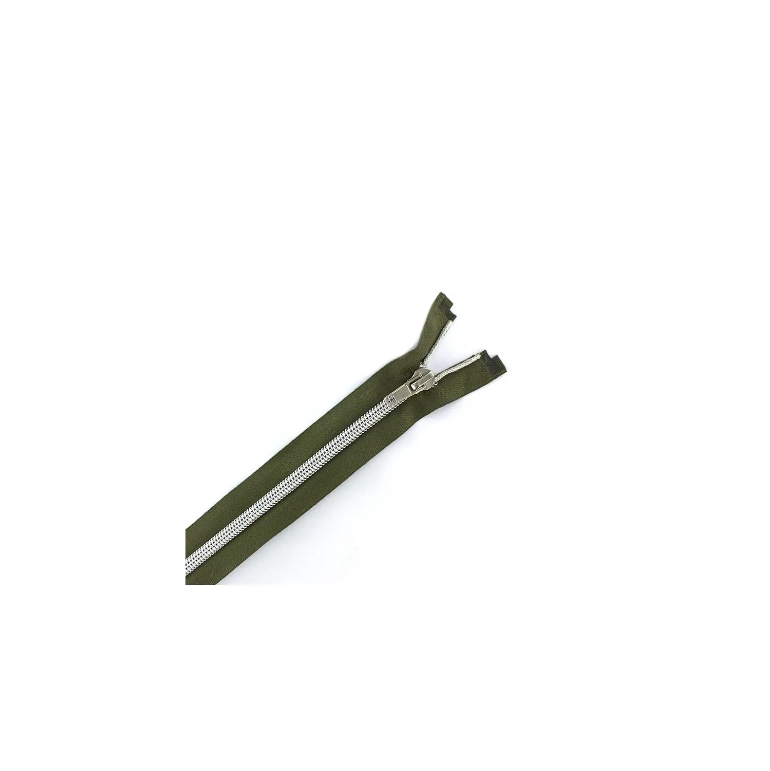 Fermeture à glissière séparable "Argent" - vert asperge