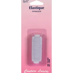 Fil de fronce élastique blanc - long 20 m - Couture loisirs