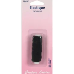 Fil de fronce élastique noir - long 20 m - Couture loisirs