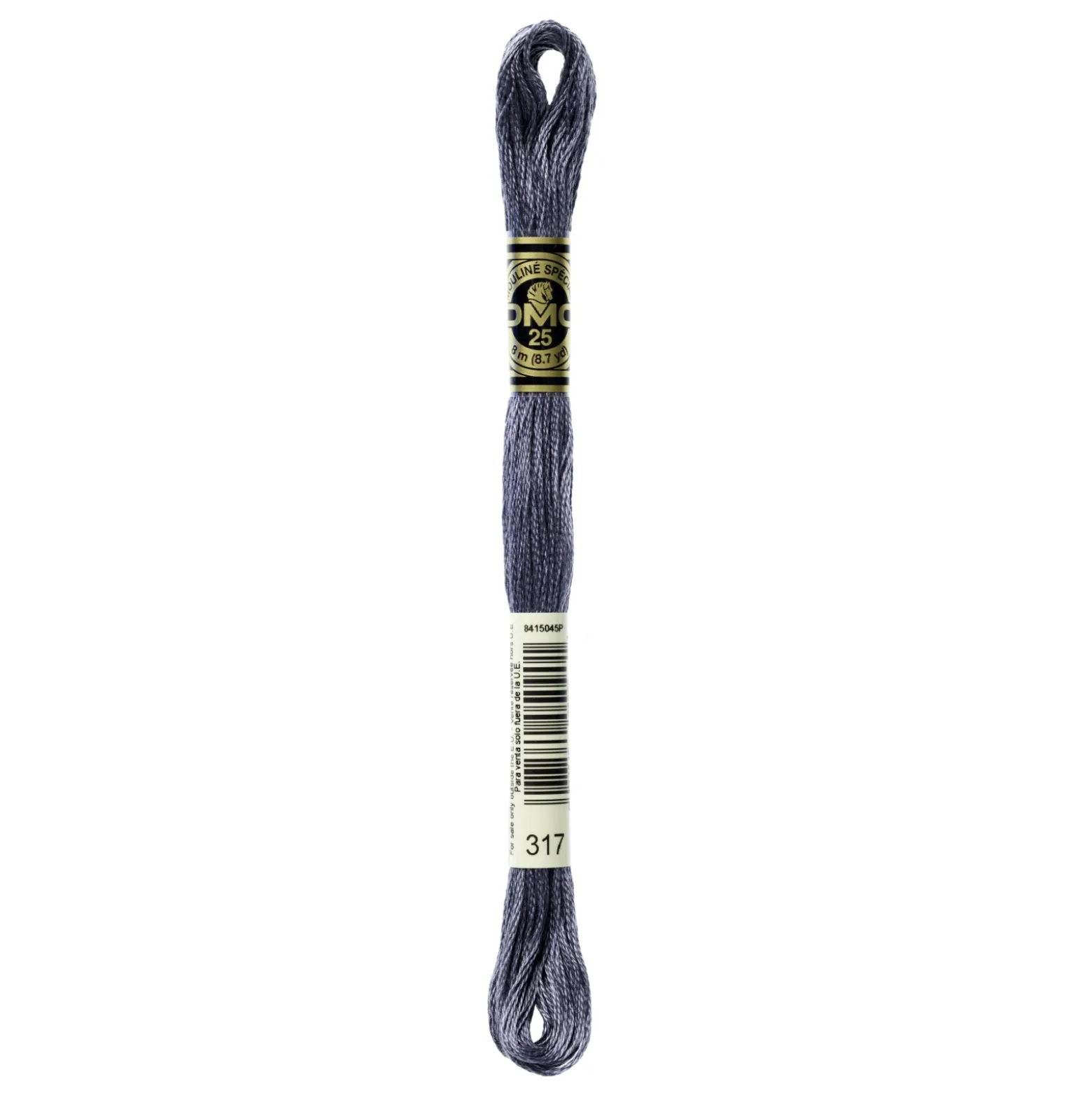 Fil mouliné à broder DMC - 8m - 317- acier