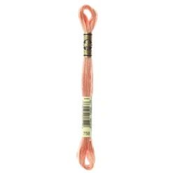 Fil mouliné à broder DMC - 8m - 758 - aube rose