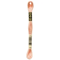 Fil mouliné à broder DMC - 8m - 754 - beige rosé