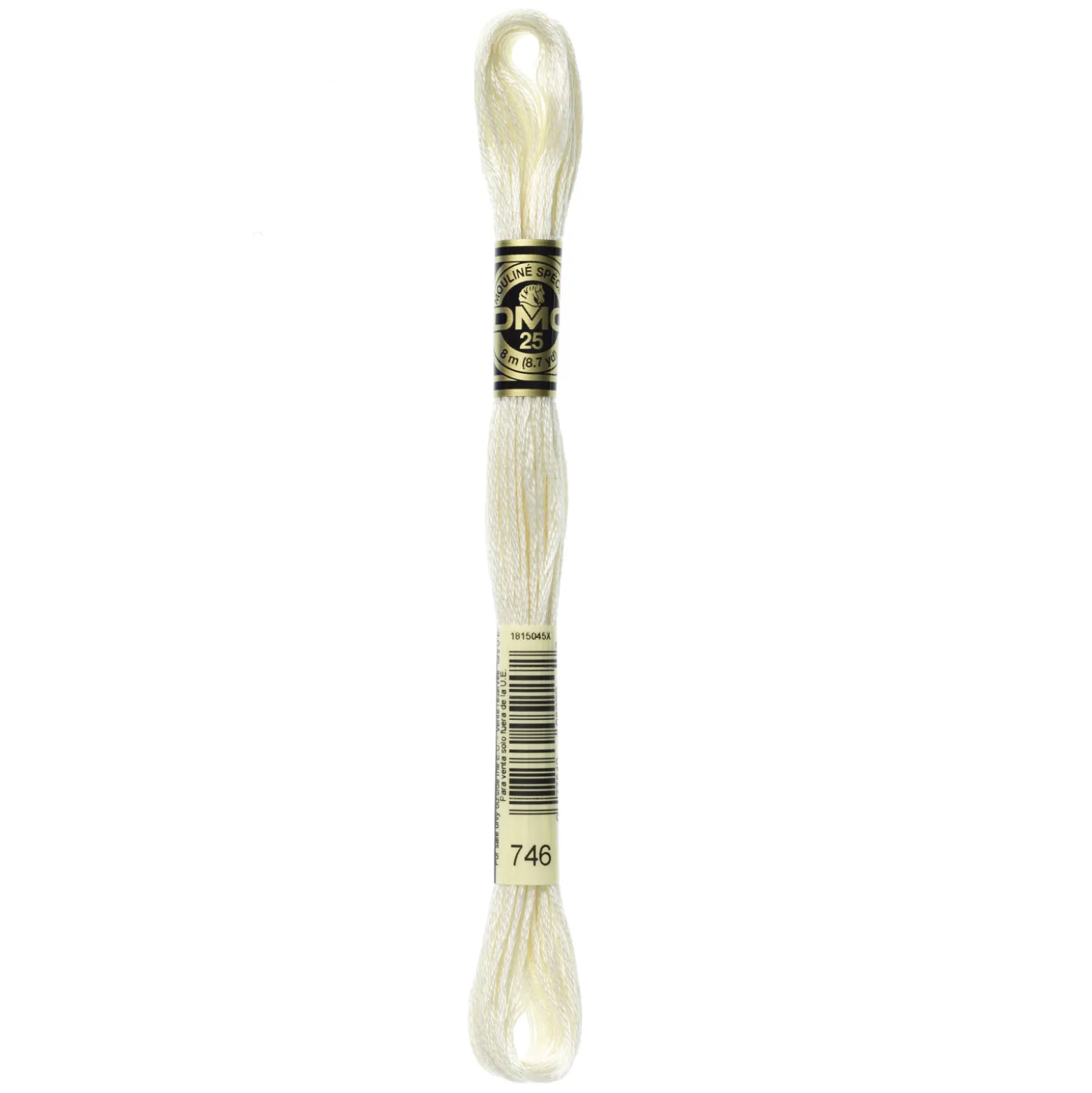 Fil mouliné à broder DMC - 8m - 746 - blanc vanille