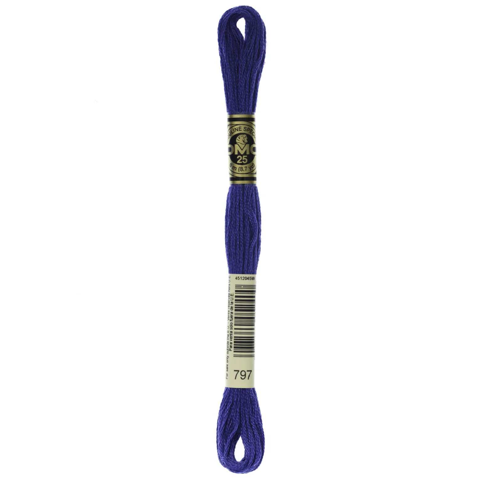 Fil mouliné à broder DMC - 8m - 797 - bleu de France