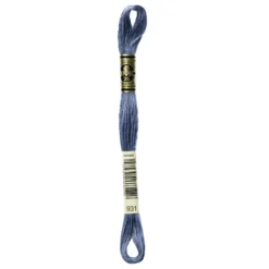 Fil mouliné à broder DMC - 8m - 931 - bleu gris
