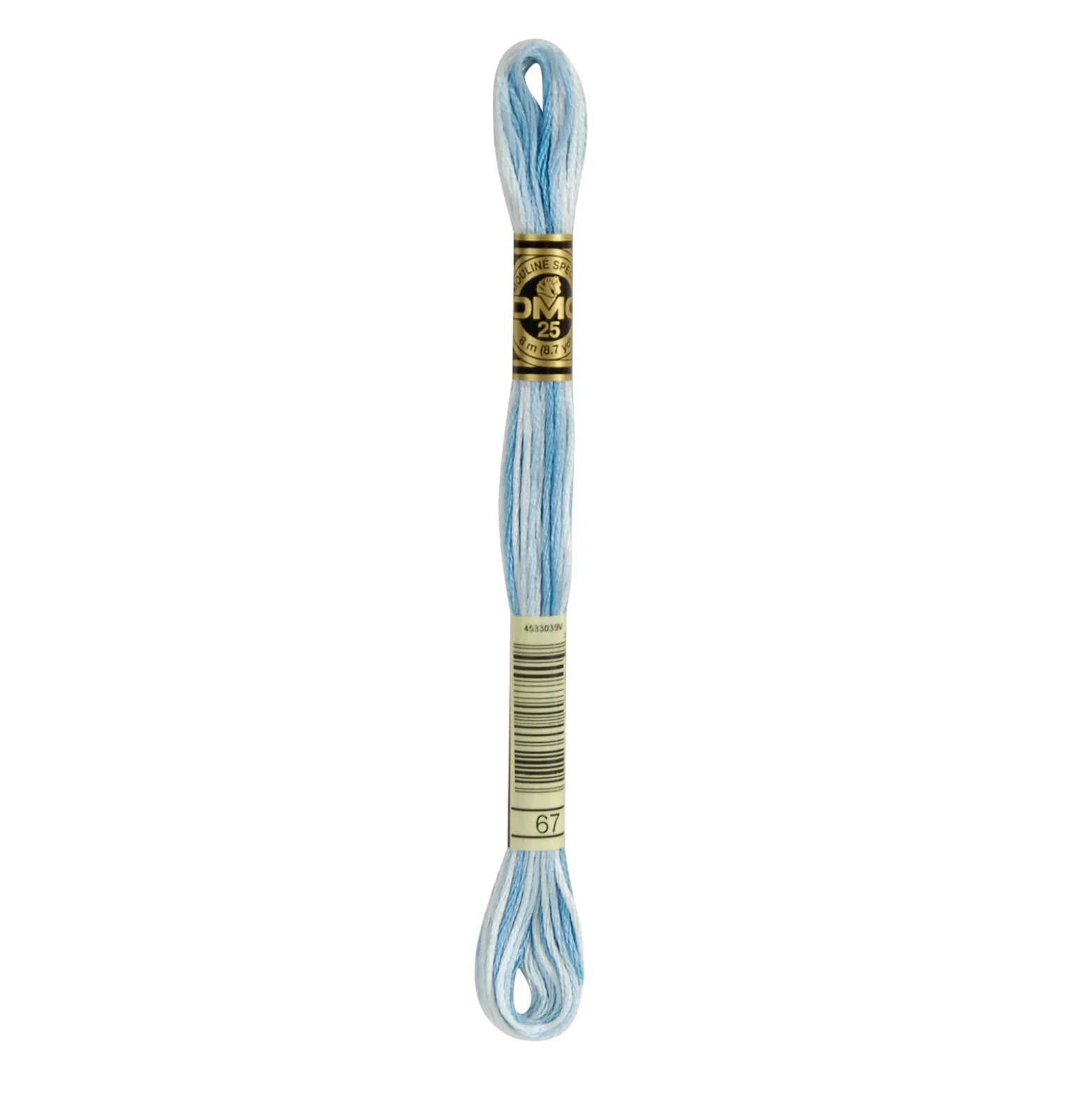 Fil mouliné à broder DMC - 8m - 67 - bleu layette ombré