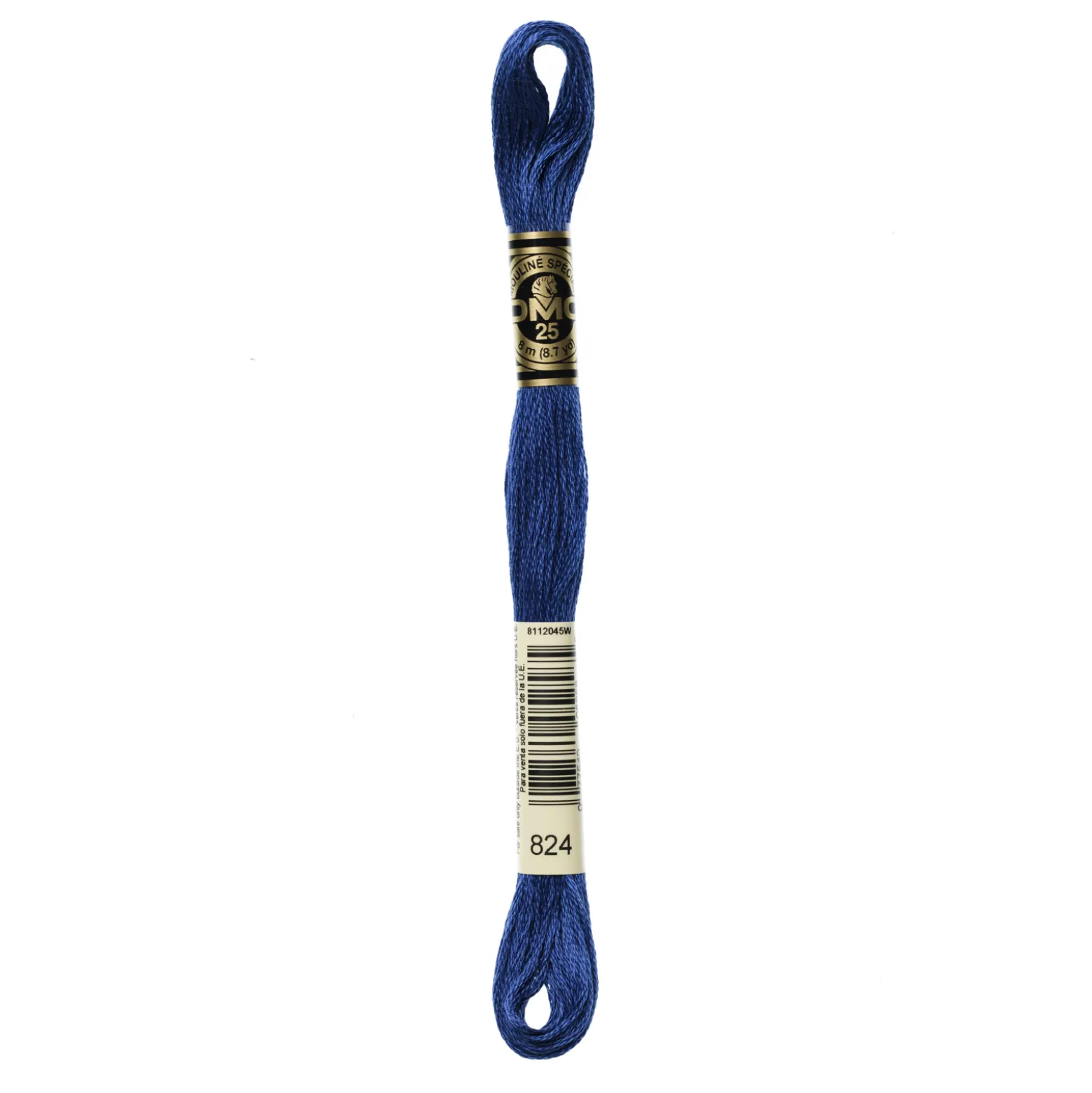 Fil mouliné à broder DMC - 8m - 824 - bleu océan
