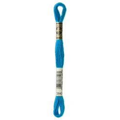 Fil mouliné à broder DMC - 8m - 3843 - bleu piscine