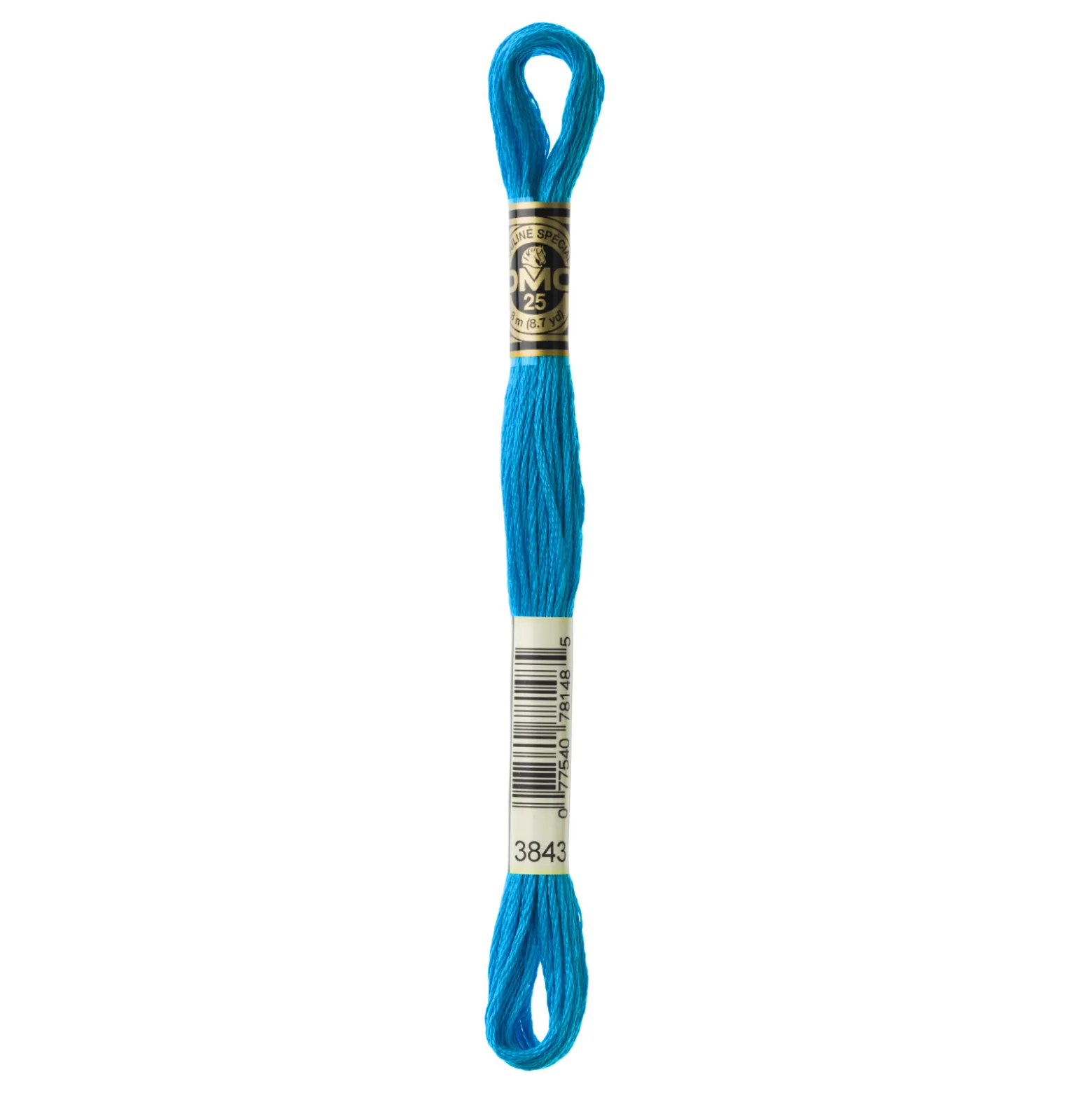 Fil mouliné à broder DMC - 8m - 3843 - bleu piscine