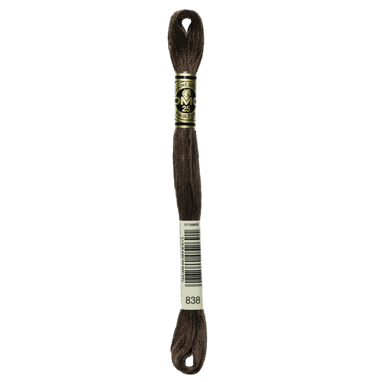 Fil mouliné à broder DMC - 8m - 838 - bois foncé