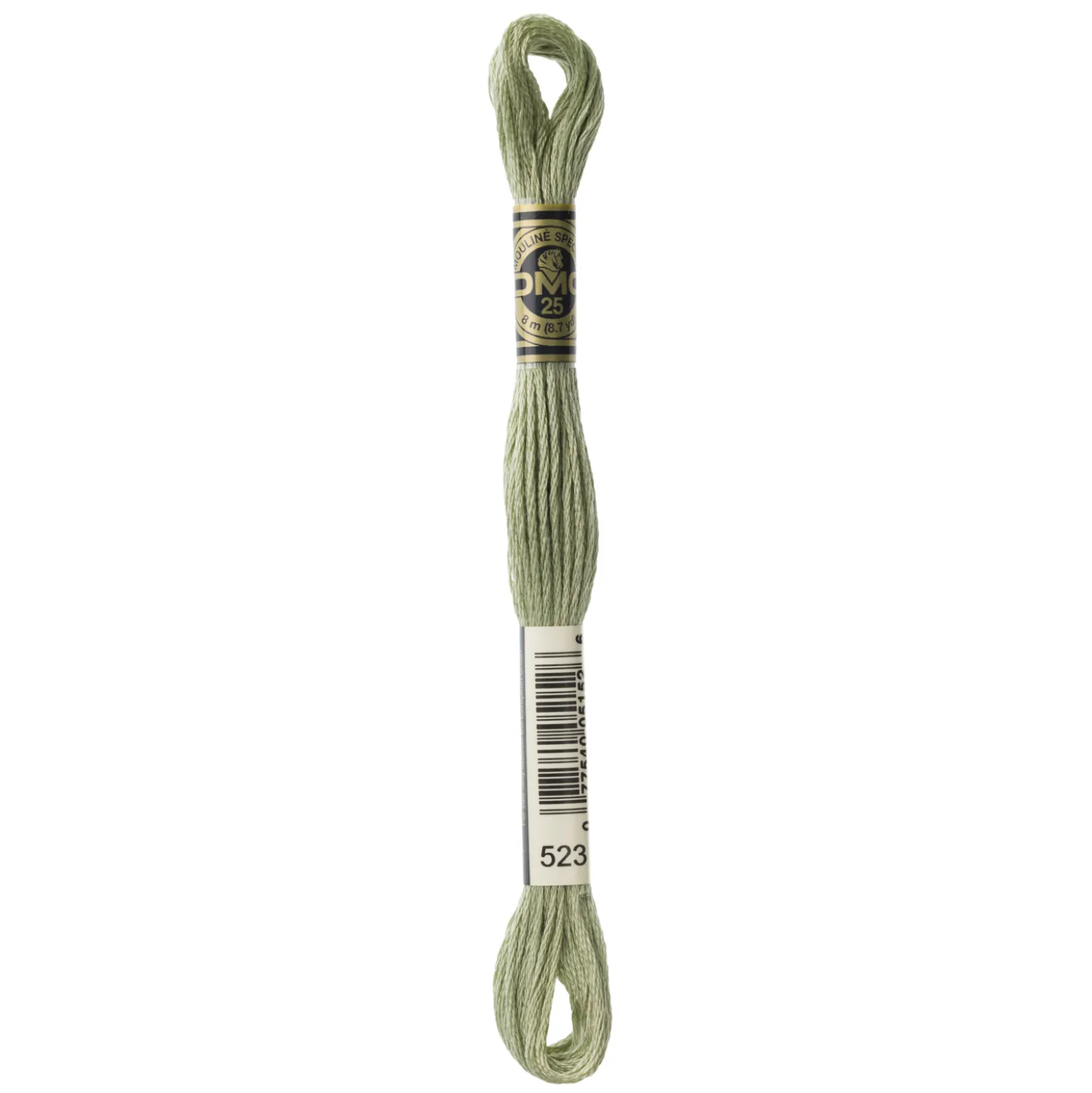 Fil mouliné à broder DMC - 8m - 523 - cendre verte