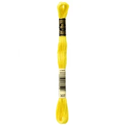 Fil mouliné à broder DMC - 8m - 307 - citron